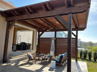 Louvered pergola over paver patio Jacksonville