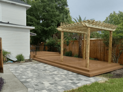Pressure-treated pine pergola Jacksonville