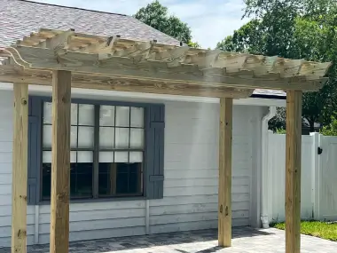 Motorized louvered pergola Jacksonville smart home