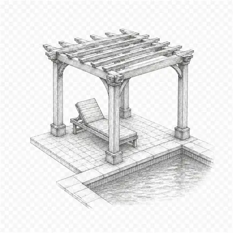 Poolside pergola in Jacksonville