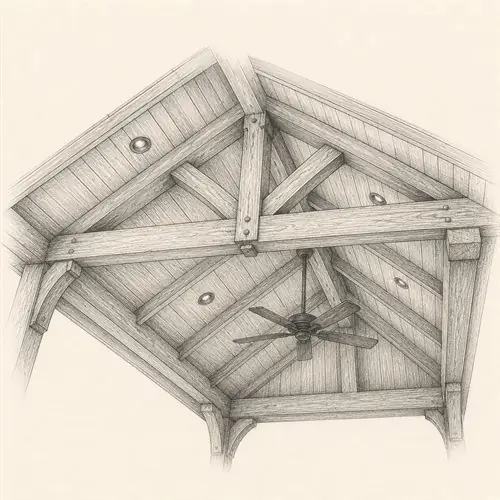 Finished ceiling & lighting pavilion sketch