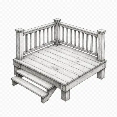 Wood deck sketch