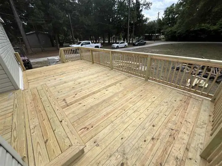 Custom raised wood deck