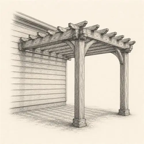 Attached pergola sketch