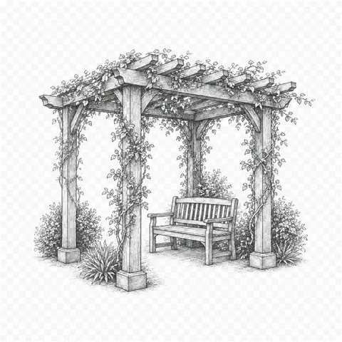 Freestanding garden pergola retreat
