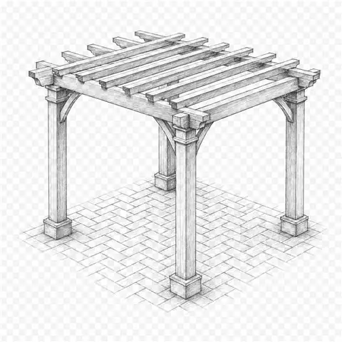 Pergola over a paver patio in Jacksonville