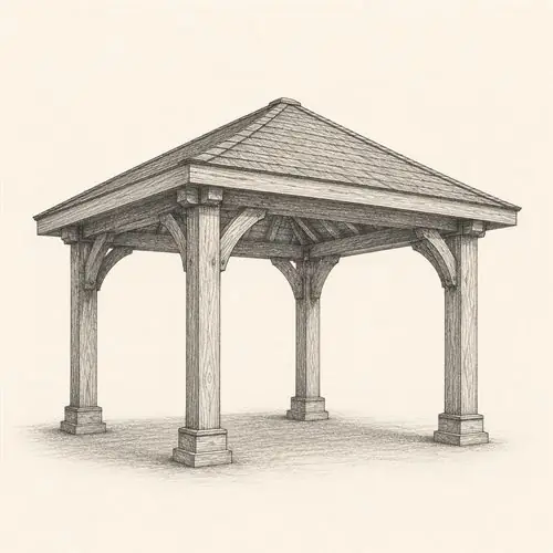 Hip roof pavilion sketch
