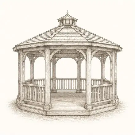 Hexagonal gazebo sketch