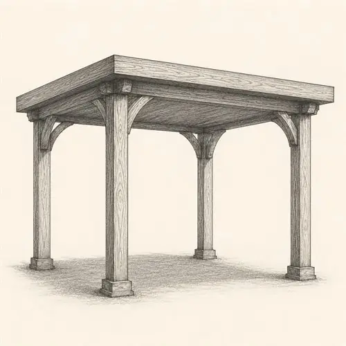 Solid roof pergola sketch