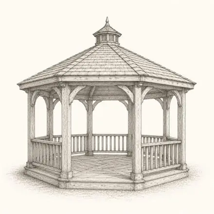 Octagonal gazebo sketch
